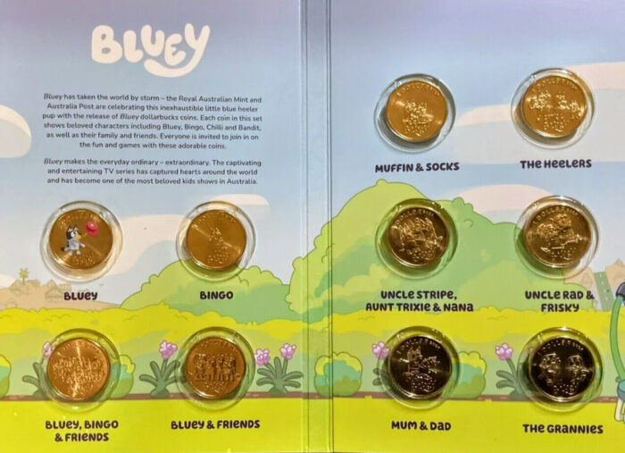 2024 Bluey 10-Coin Tube Folder Set w/ Limited Edition Coloured $1 Coin - Image 2