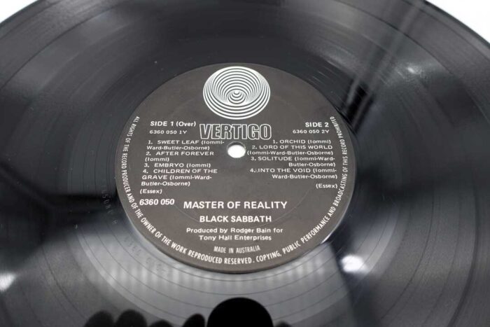 Black Sabbath Master Of Reality Vinyl LP Record 1971 OZ Reverse Label Press - Image 2