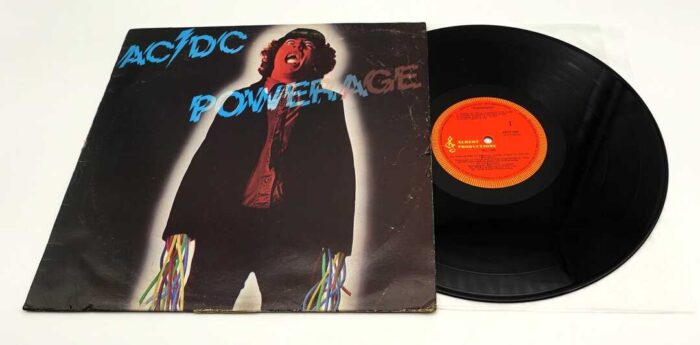 AC/DC Powerage Vinyl LP Record 1981 NZ BLUE Titles Alberts Press