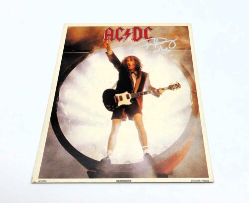 Hand Signed Angus Young AC/DC Heatseeker Colour Photo
