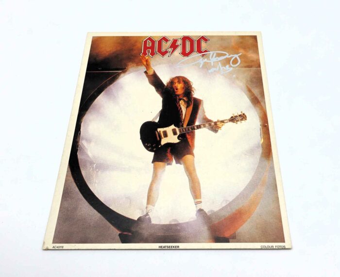 Hand Signed Angus Young AC/DC Heatseeker Colour Photo - Ozzy Collectibles